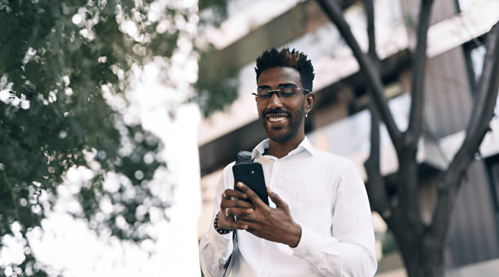 Person using mobile phone